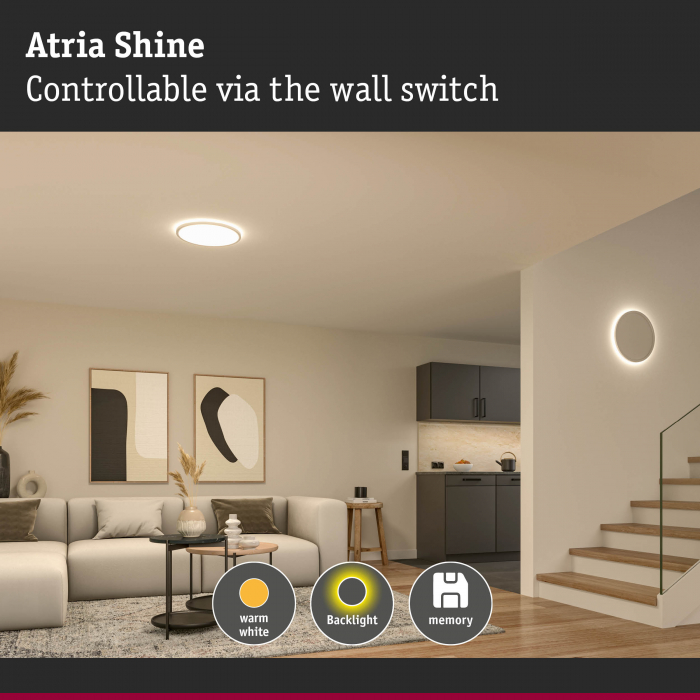 LED Panel Atria Shine   round 400mm  32 / 3W 3680lm / 280lm 3000K White [3]