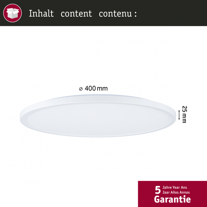 LED Panel Atria Shine   round 400mm  32 / 3W 3680lm / 280lm 3000K White [7]