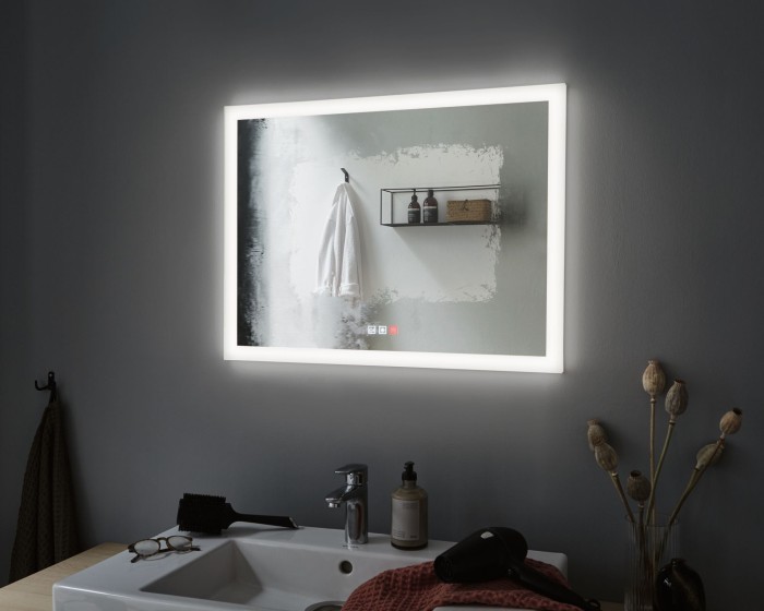 Oglindă iluminată Mirra dreptunghiulară IP44 LED 22W 800x600mm, temperatură de culoare variabilă, dezaburire [5]