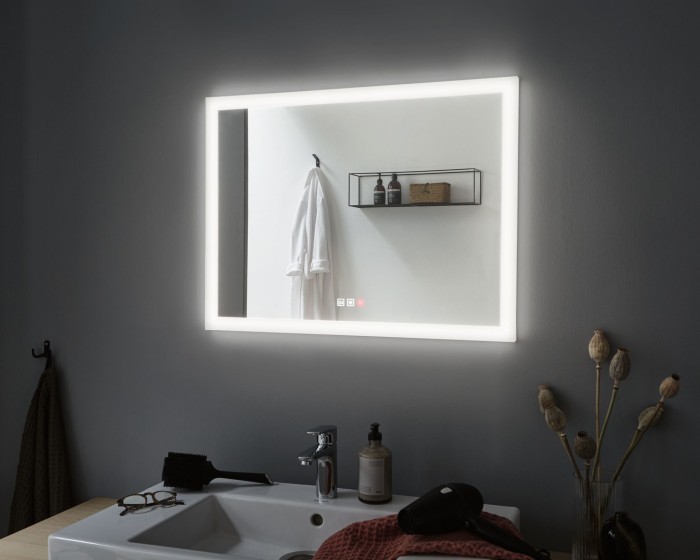 Oglindă iluminată Mirra dreptunghiulară IP44 LED 22W 800x600mm, temperatură de culoare variabilă, dezaburire [4]