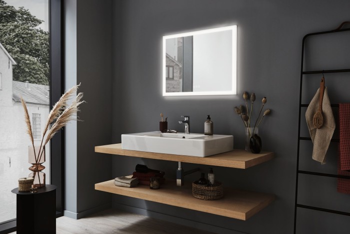 Oglindă iluminată Mirra dreptunghiulară IP44 LED 22W 800x600mm, temperatură de culoare variabilă, dezaburire [3]