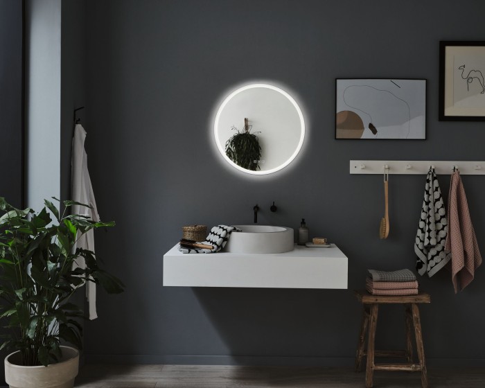 Oglindă iluminată Mirra rotundă IP44 LED 21W 600mm, temperatură de culoare variabilă, dezaburire [8]