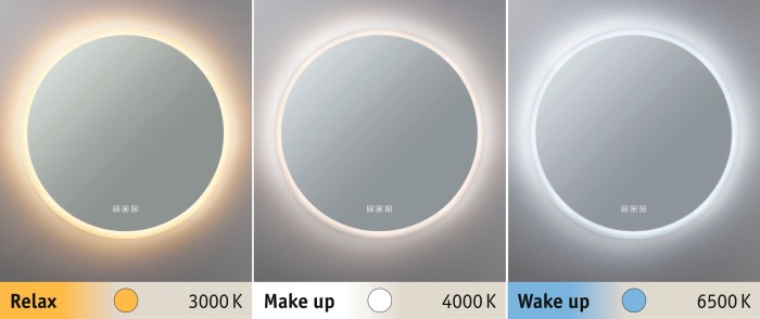 Oglindă iluminată Mirra rotundă IP44 LED 21W 600mm, temperatură de culoare variabilă, dezaburire [5]