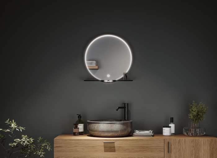 Oglindă iluminată LED Miro, IP44, 160lm, 230V, 10,5W, temperatură de culoare variabilă, negru mat [10]