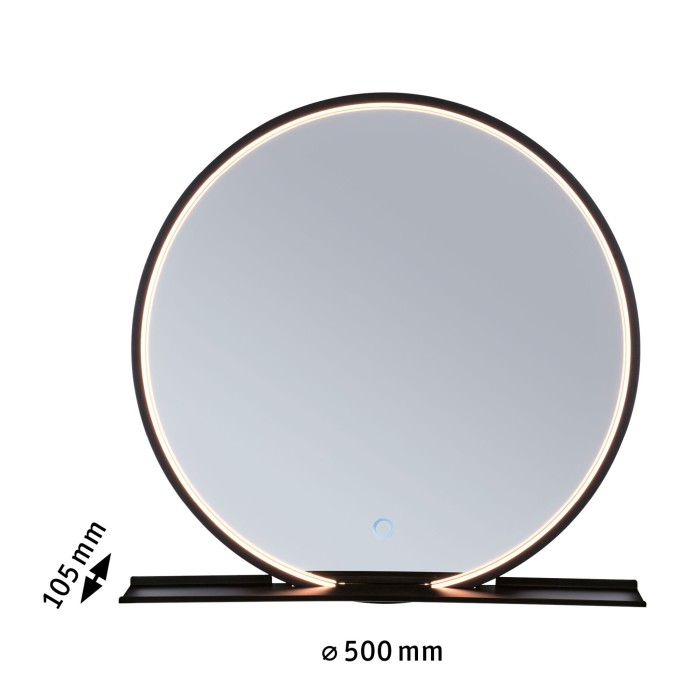 Oglindă iluminată LED Miro, IP44, 160lm, 230V, 10,5W, temperatură de culoare variabilă, negru mat [6]