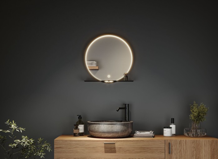 Oglindă iluminată LED Miro, IP44, 160lm, 230V, 10,5W, temperatură de culoare variabilă, negru mat [11]