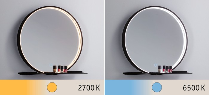 Oglindă iluminată LED Miro, IP44, 160lm, 230V, 10,5W, temperatură de culoare variabilă, negru mat [2]