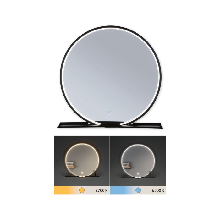 Oglindă iluminată LED Miro, IP44, 160lm, 230V, 10,5W, temperatură de culoare variabilă, negru mat [3]