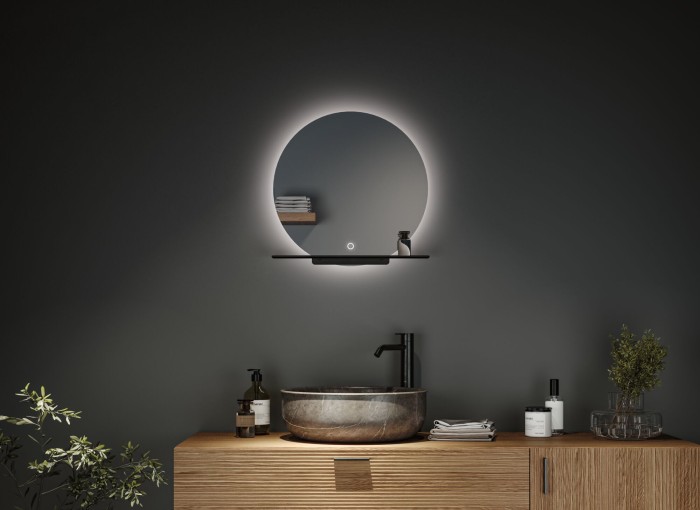 Oglindă iluminată LED Miro, IP44, 500lm, 230V, 11W, temperatură de culoare variabilă, negru mat [10]