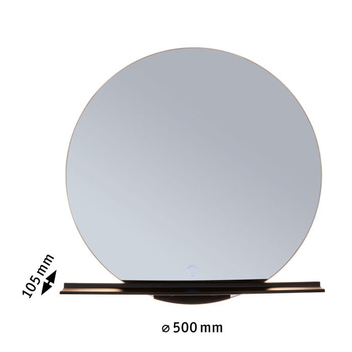 Oglindă iluminată LED Miro, IP44, 500lm, 230V, 11W, temperatură de culoare variabilă, negru mat [5]