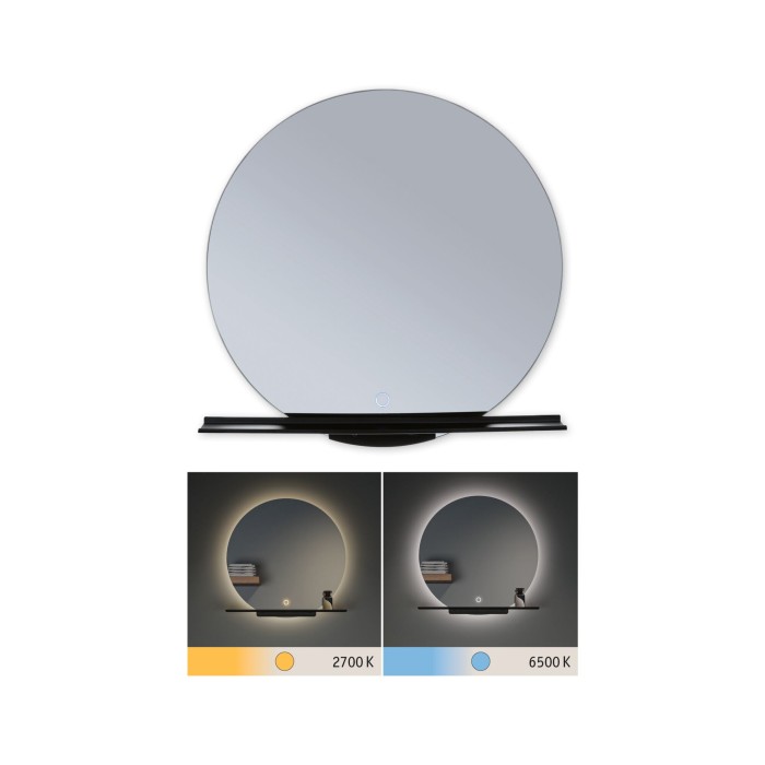 Oglindă iluminată LED Miro, IP44, 500lm, 230V, 11W, temperatură de culoare variabilă, negru mat [3]