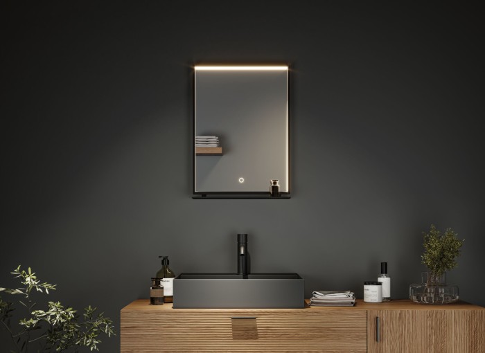 Oglindă iluminată LED Miro, IP44, temperatură de culoare variabilă, 180lm, 230V, 11W, negru mat [5]