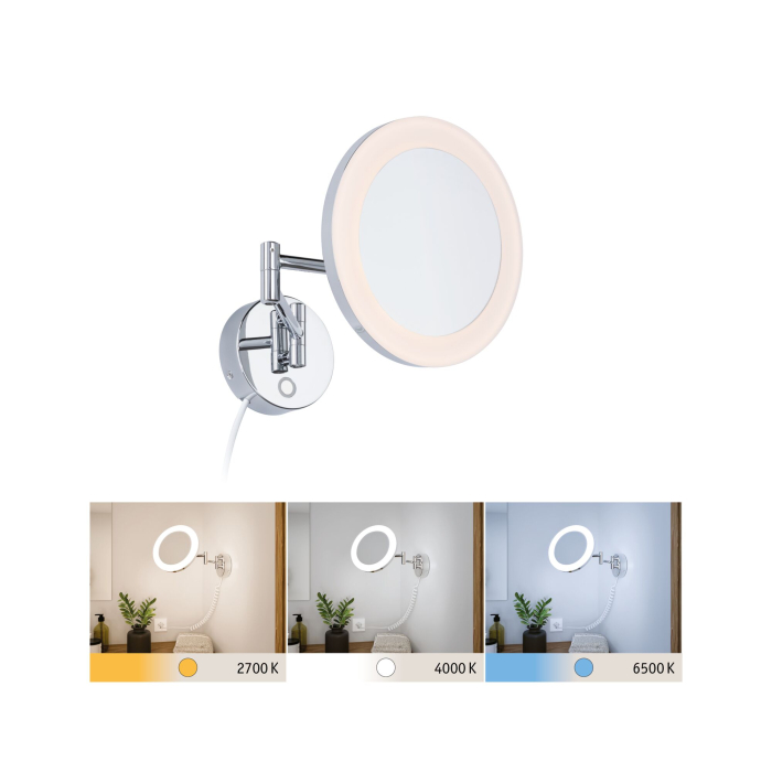 Oglindă cosmetică LED Masua, IP44, White Switch, 55lm, 230V, 4W , crom [2]