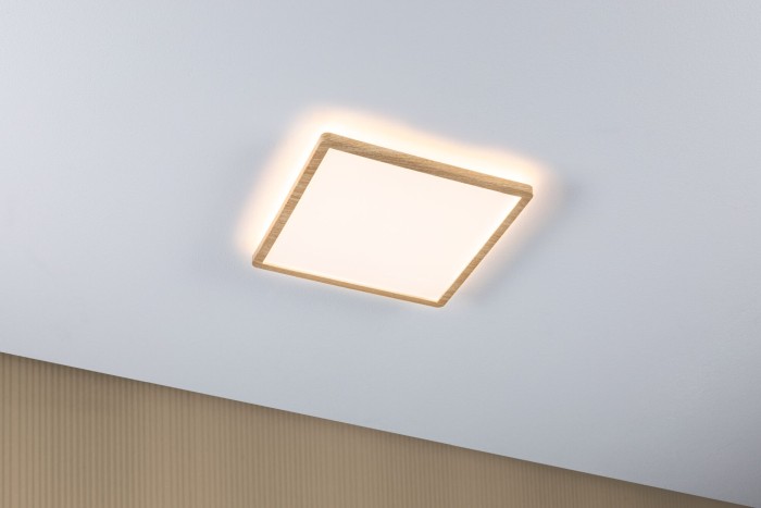 Panel LED Atria Shine Backlight, IP44, pătrat, 293x293mm, 16W, 1600lm, 3000K, aspect lemn [2]