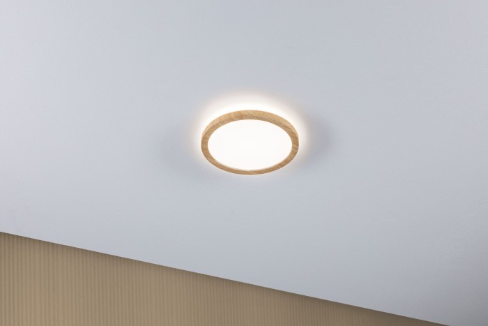Panel LED Atria Shine Backlight, IP44, rotund, 190mm, 11,2W, 850lm, 4000K, aspect lemn [2]
