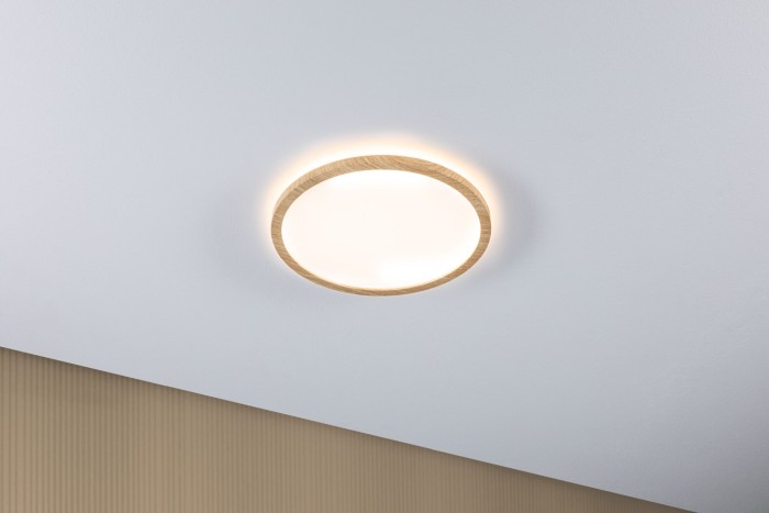 Panel LED Atria Shine Backlight, IP44, rotund, 293mm, 16W, 1600lm, 3000K, aspect lemn [2]