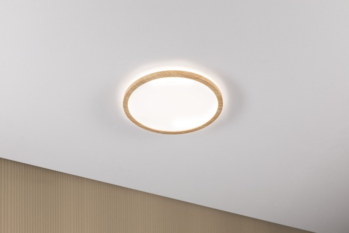 Panel LED Atria Shine Backlight, IP44, rotund, 293mm, 16W, 1600lm, 4000K, aspect lemn [2]