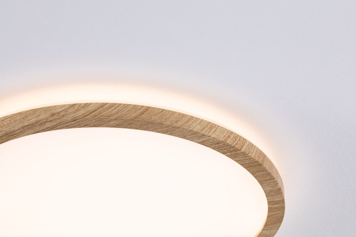 Panel LED Atria Shine Backlight, IP44, rotund, 420mm, 22W, 2300lm, 3000K, aspect lemn [2]