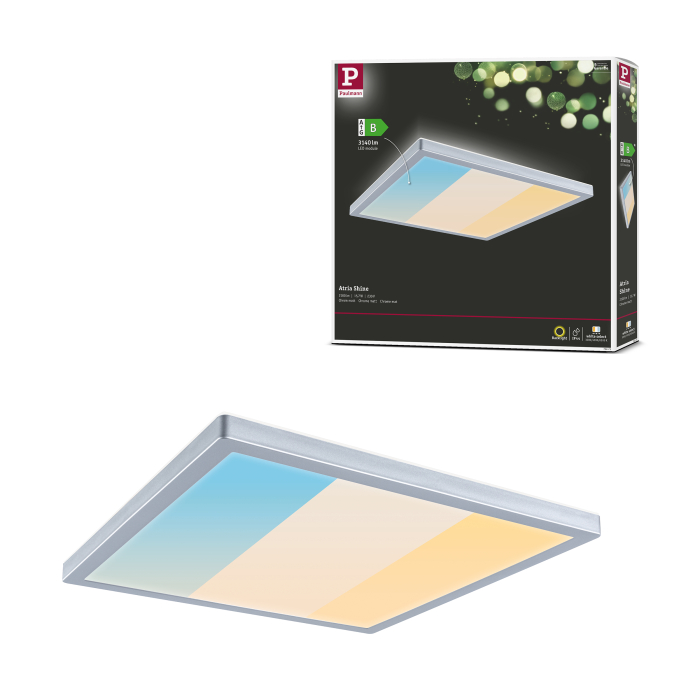 Panel LED Atria Shine, IP44, pătrat, 15,7W, 2100lm, 3000 - 6500K, crom mat [8]