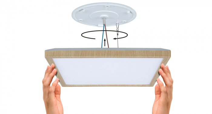 Panel LED Atria Shine, IP44, pătrat, 298x298mm, 15,7W, 2100lm, aspect lemn, temperatură de culoare variabilă [2]