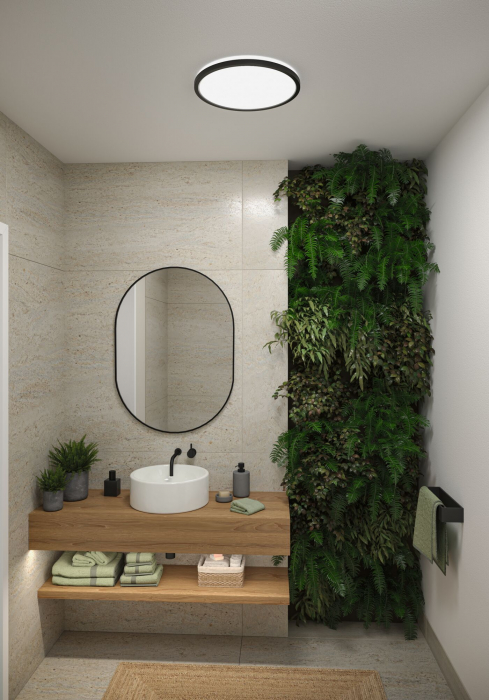 Panel LED Atria Shine, IP44, rotund, 398mm,  20,8W, 2800lm, negru, temperatură de culoare variabilă [6]