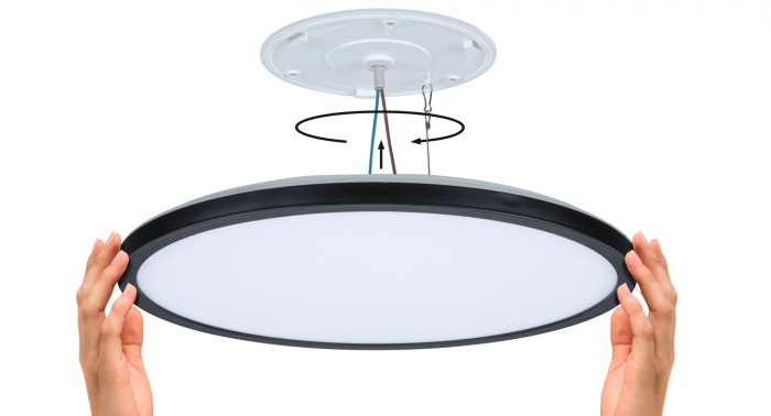 Panel LED Atria Shine, IP44, rotund, 398mm,  20,8W, 2800lm, negru, temperatură de culoare variabilă [2]