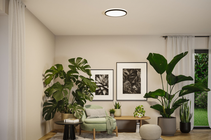 Panel LED Atria Shine, IP44, rotund, 398mm,  20,8W, 2800lm, negru, temperatură de culoare variabilă [5]