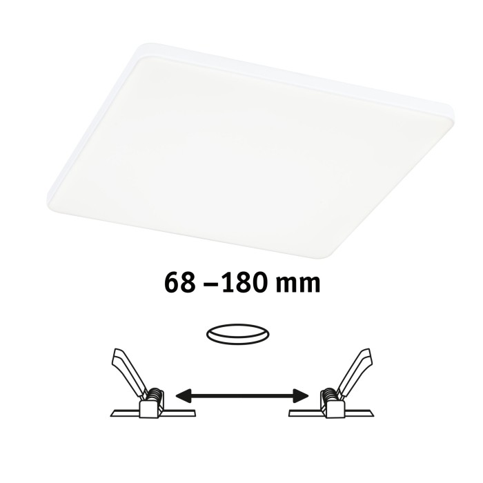 Panou încastrabil Veluna Edge VariFit LED, IP44, pătrat, 160x160mm, 1100lm, 4000K, alb, cu flux luminos variabil [2]