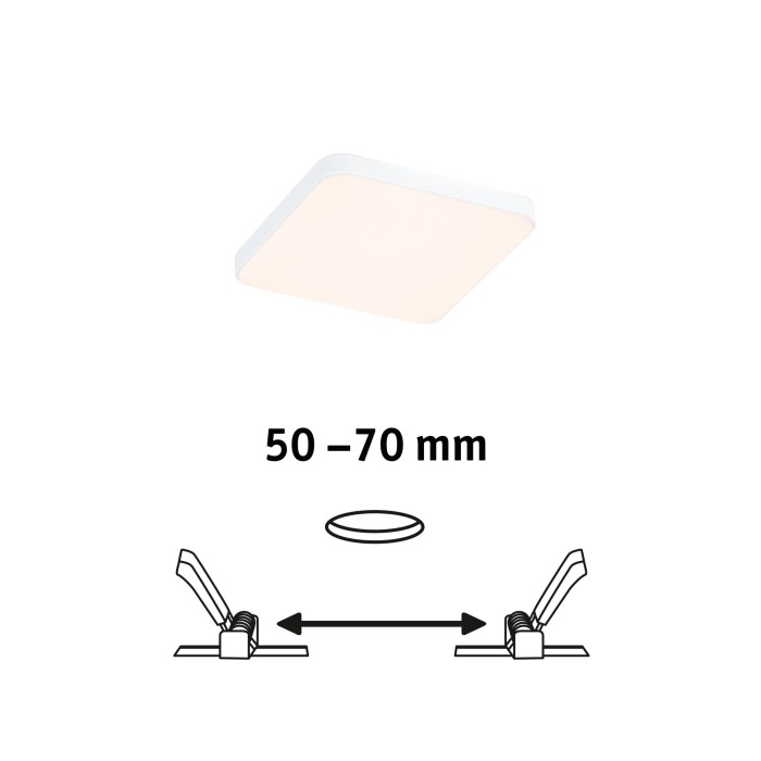 Panou încastrabil Veluna Edge VariFit LED, IP44, pătrat, 90x90mm, 450lm, 3000K, alb [2]