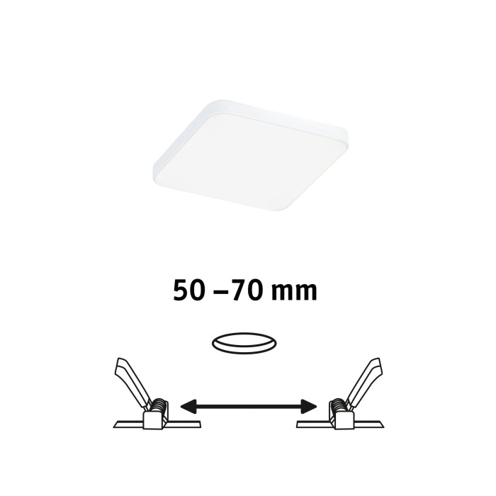 Panou încastrabil Veluna Edge VariFit LED, IP44, pătrat, 90x90mm, 450lm, 4000K, alb, cu flux luminos variabil [2]
