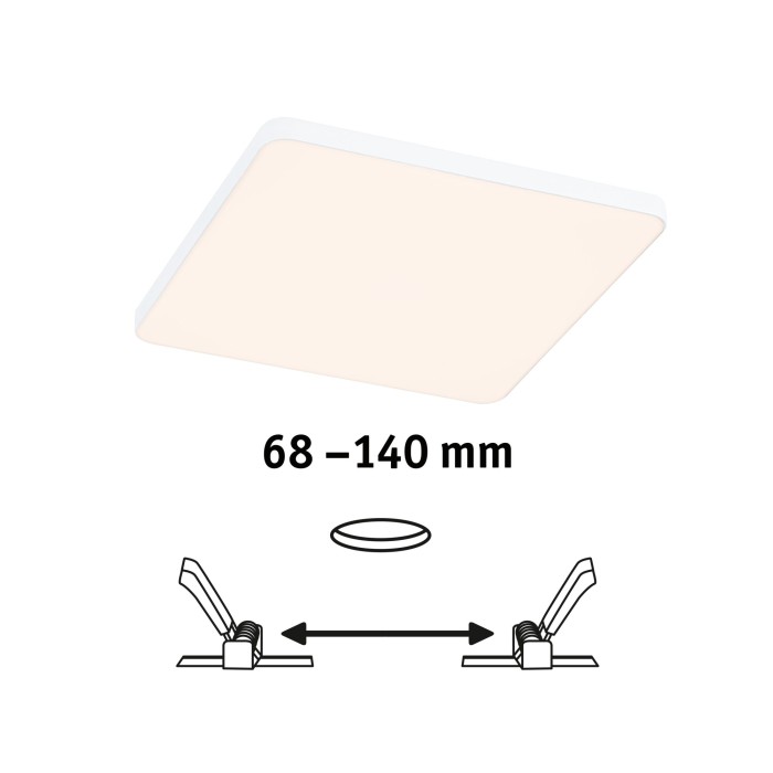 Panou încastrabil Veluna Edge VariFit LED, IP44, pătrat, 120x120mm, 650lm, 3000K, alb, cu flux luminos variabil [2]