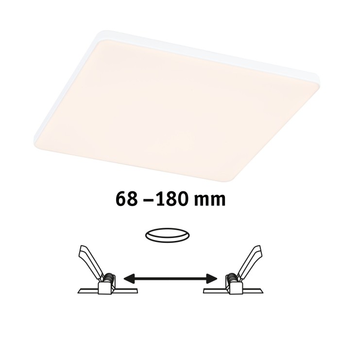 Panou încastrabil Veluna Edge VariFit LED, IP44, pătrat, 160x160mm, 1100lm, 3000K, alb, cu flux luminos variabil [2]