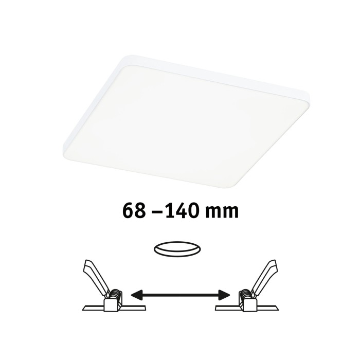 Panou încastrabil Veluna Edge VariFit LED, IP44, pătrat, 120x120mm, 650lm, 4000K, alb, cu flux luminos variabil [2]