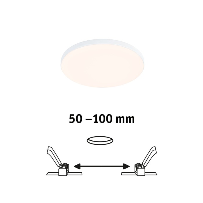 Panou încastrabil Veluna Edge VariFit LED, IP44, rotund, 120mm, 650lm, 3000K, alb [2]