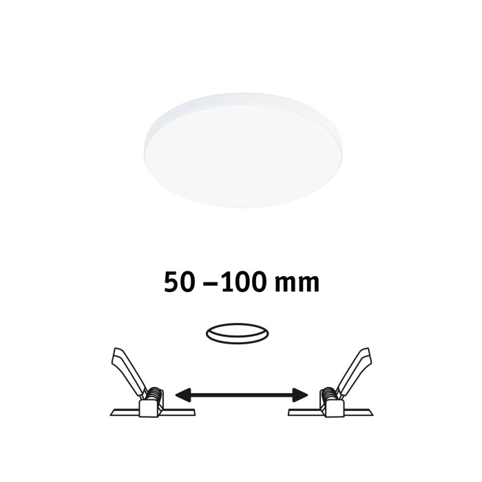 Panou încastrabil Veluna Edge VariFit LED, IP44, rotund, 120mm, 650lm, 4000K, alb [2]