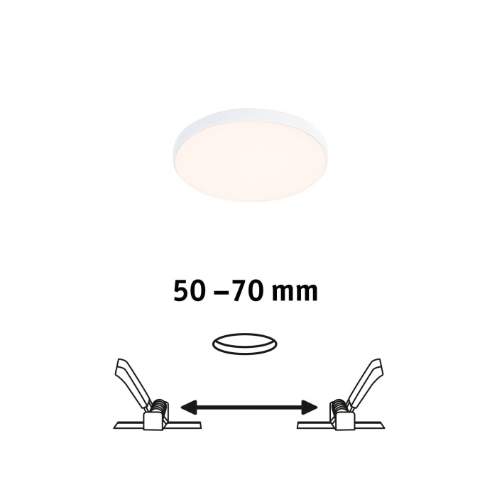 Panou încastrabil Veluna Edge VariFit LED, IP44, rotund, 90mm, 450lm, 3000K, alb, cu flux luminos variabil [2]