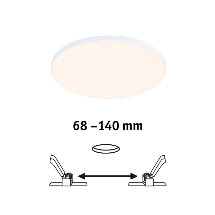 Panou încastrabil Veluna Edge VariFit LED, IP44, rotund, 160mm, 1100lm, 3000K, alb [2]