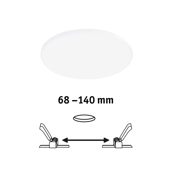 Panou încastrabil Veluna Edge VariFit LED, IP44, rotund, 160mm, 1100lm, 4000K, alb [2]