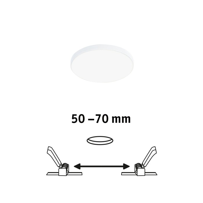 Panou încastrabil Veluna Edge VariFit LED, IP44, rotund, 90mm, 500lm, 4000K, alb [2]