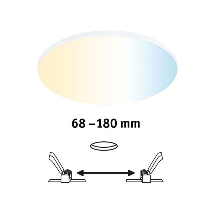 Panou încastrabil Veluna Edge VariFit LED Smart Home Zigbee, IP44, rotund, 200mm, 1400lm, alb, temeratură de culoare variabilă, flux luminos variabil [2]