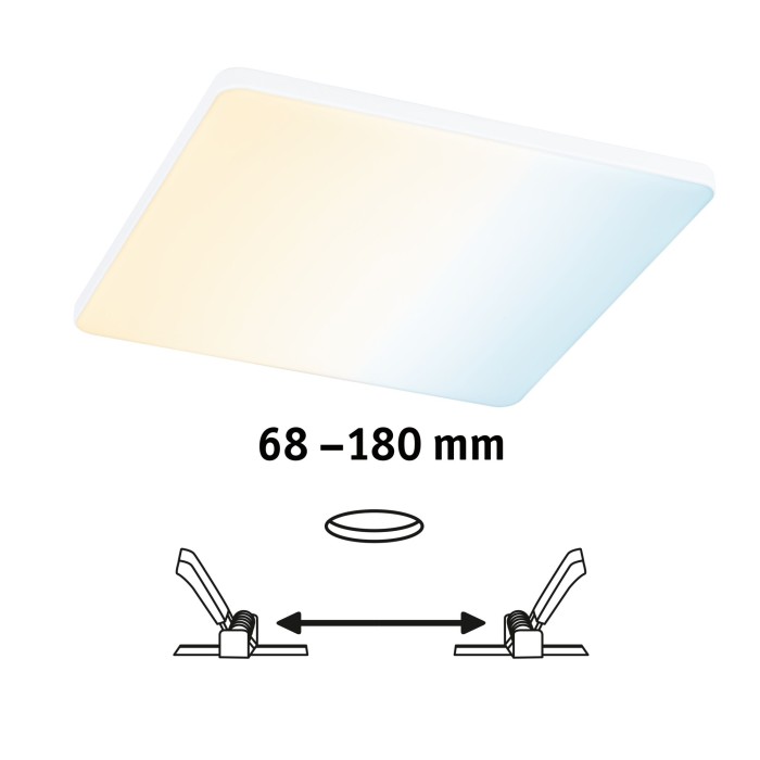 Panou încastrabil Veluna Edge VariFit LED Smart Home Zigbee, IP44, pătrat, 200x200mm, 1400lm, alb, temeratură de culoare variabilă, flux luminos variabil [2]