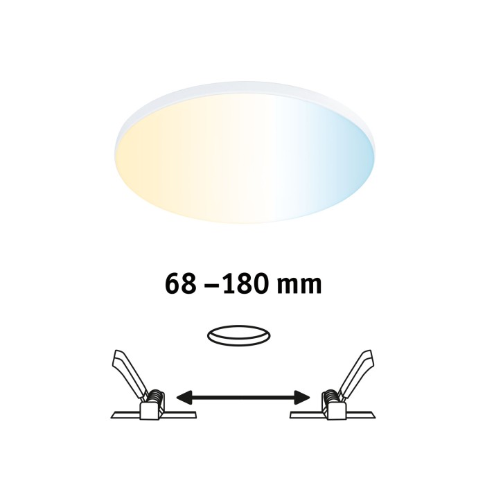 Panou încastrabil Veluna Edge VariFit LED Smart Home Zigbee, IP44, rotund, 160mm, 1000lm, alb, temeratură de culoare variabilă, flux luminos variabil [2]