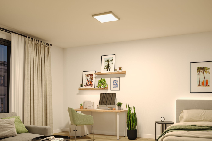 Panou LED Abia 2, White Select, cu senzor crepuscular și de mișcare, 400x400mm, 16W, 1400lm, 2700 - 4000K, crom mat [4]