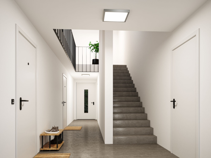 Panou LED Abia 2, White Select, cu senzor crepuscular și de mișcare, 400x400mm, 16W, 1400lm, 2700 - 4000K, crom mat [3]