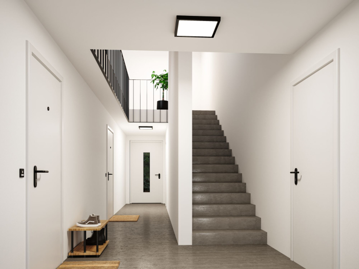 Panou LED Abia 2, White Select, cu senzor crepuscular și de mișcare, 400x400mm, 16W, 1400lm, 2700 - 4000K, negru [5]