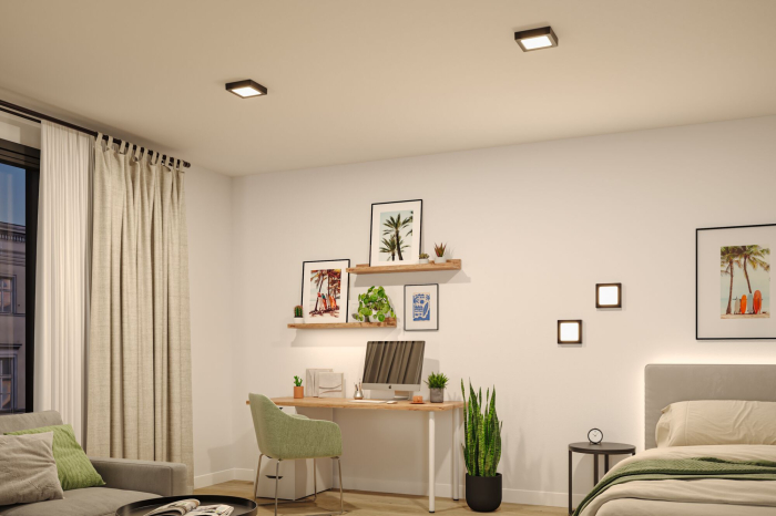 Panou LED Abia 2, White Select, cu senzor crepuscular și de mișcare, pătrat, 170x170mm, 9,5W, 1100lm, 2700 - 4000K, negru [5]