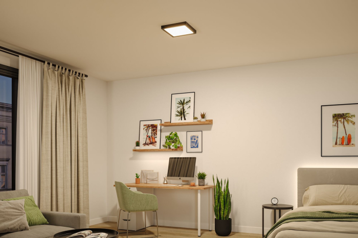 Panou LED Abia 2, White Select, cu senzor crepuscular și de mișcare, pătrat, 300x300mm, 14W, 900lm, 2700 - 4000K, negru [3]