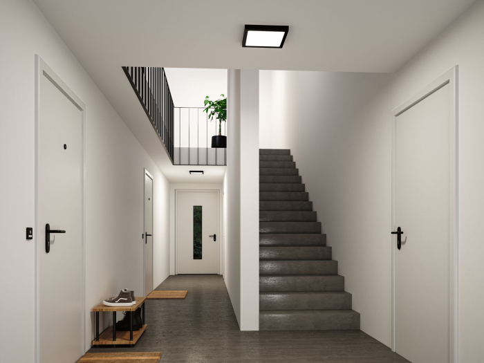 Panou LED Abia 2, White Select, cu senzor crepuscular și de mișcare, pătrat, 300x300mm, 14W, 900lm, 2700 - 4000K, negru [5]