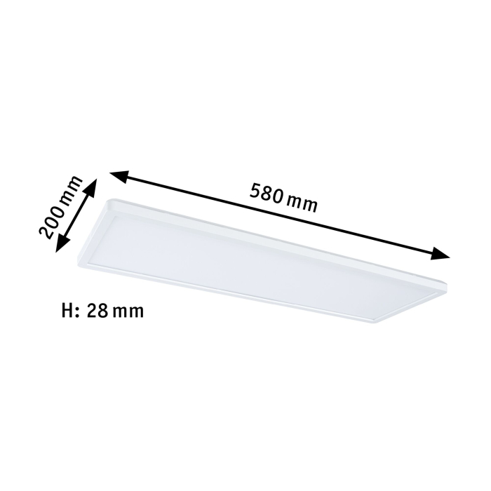 Panou LED Atria Shine, IP44, dreptunghiular, 560x200mm, 15,2W, 2030lm, 3000 - 6500K, alb [2]