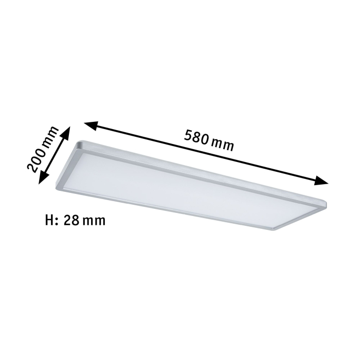 Panou LED Atria Shine, IP44, dreptunghiular, 560x200mm, 15,2W, 2030lm, 3000 - 6500K, crom mat [2]